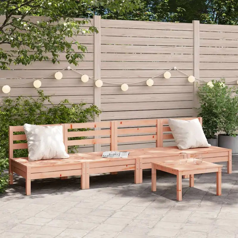 Modulaire tuinbank van massief grenenhout voor ontspanning en gezelligheid - Natuurlijk douglashout / 4 / Middenbank