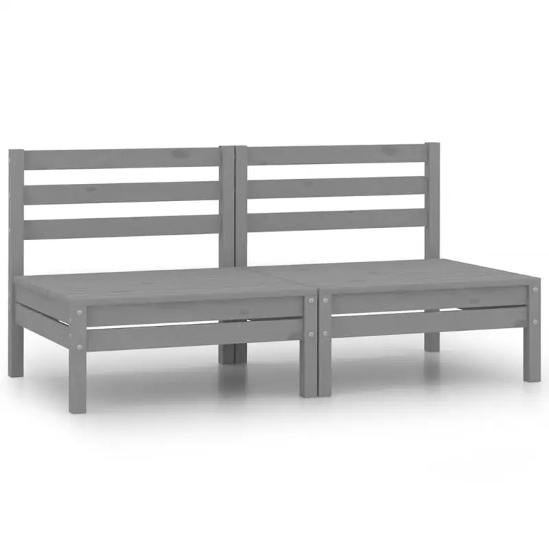 Modulaire tuinbank van massief grenenhout voor ontspanning en gezelligheid - Grijs / 1 / Middenbank (2 st) - Modulaire