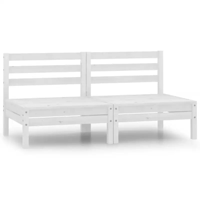 Modulaire tuinbank van massief grenenhout voor ontspanning en gezelligheid - Wit / 1 / Middenbank (2 st) - Modulaire