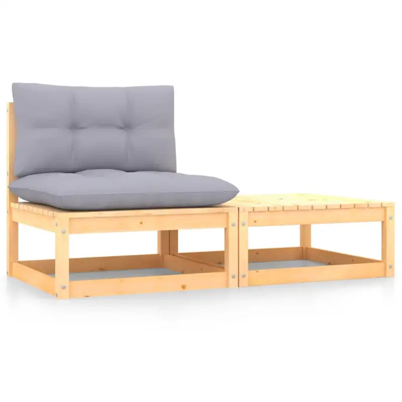 Modulaire tuinbank van massief grenenhout voor ontspanning en gezelligheid - Naturel / 1 / Middenbank met middenkussen