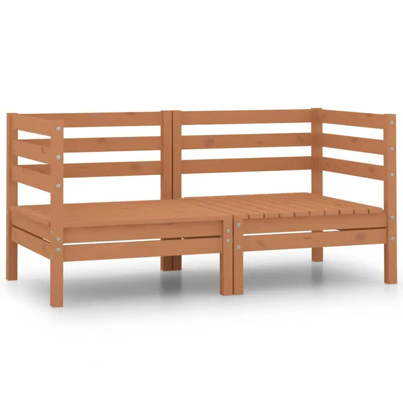 Modulaire tuinbank van massief grenenhout voor ontspanning en gezelligheid - Honingbruin / 1 / Hoekbank (2 st)