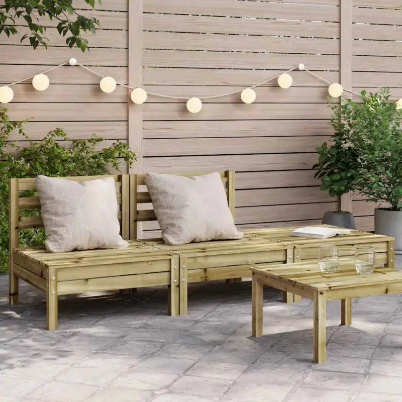 Modulaire tuinbank van massief grenenhout voor ontspanning en gezelligheid - Naturel geïmpregneerd / 1 / 2x midden