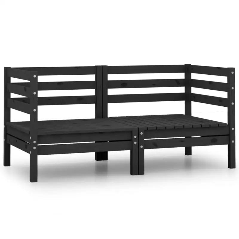 Modulaire tuinbank van massief grenenhout voor ontspanning en gezelligheid - Zwart / 1 / Hoekbank (2 st) - Modulaire