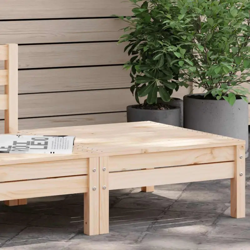 Modulaire tuinbank van massief grenenhout voor ontspanning en gezelligheid - Natuurlijk grenenhout / 1 / Voetensteun