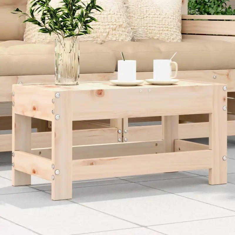 Modulaire tuinbank van massief grenenhout voor terras en patio - Onbehandeld grenenhout / 1 / Lage hocker - Modulaire