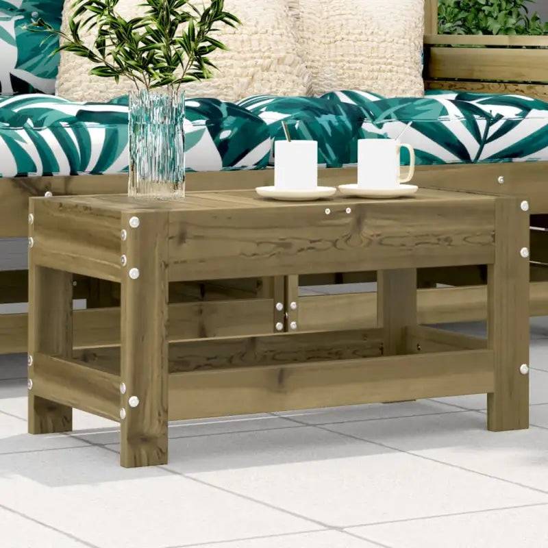 Modulaire tuinbank van massief grenenhout voor terras en patio - Onbehandeld geïmpregneerd grenenhout / 1 / Lage hocker