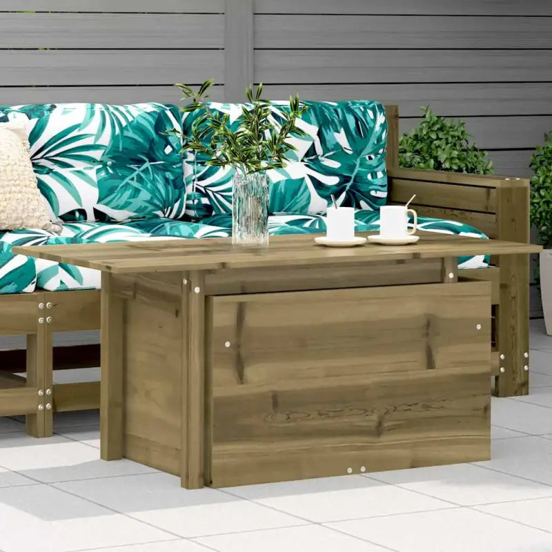 Modulaire tuinbank van massief grenenhout voor terras en patio - Onbehandeld geïmpregneerd grenenhout / 1 / Tuintafel