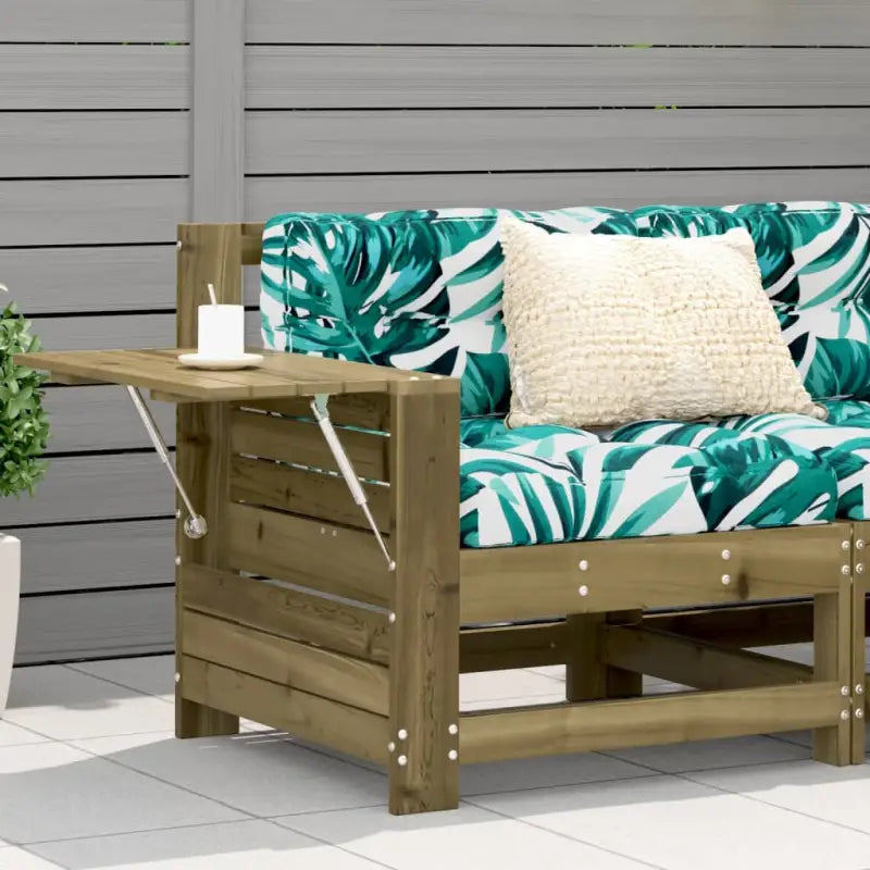 Modulaire tuinbank van massief grenenhout voor terras en patio - Onbehandeld geïmpregneerd grenenhout / 1 / Hoekbank