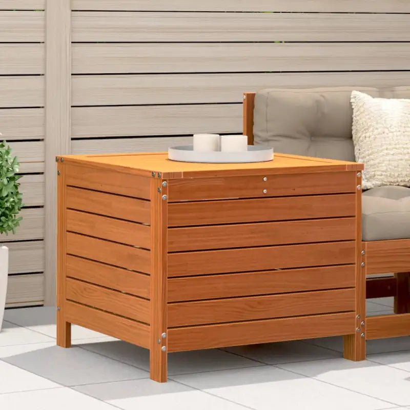Modulaire tuinbank van massief grenenhout voor terras en patio - Bruin grenenhout / 1 / Hoge hocker - Modulaire