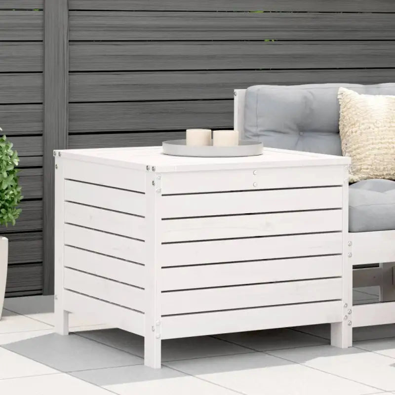 Modulaire tuinbank van massief grenenhout voor terras en patio - Wit grenenhout / 1 / Hoge hocker - Modulaire tuinbanken