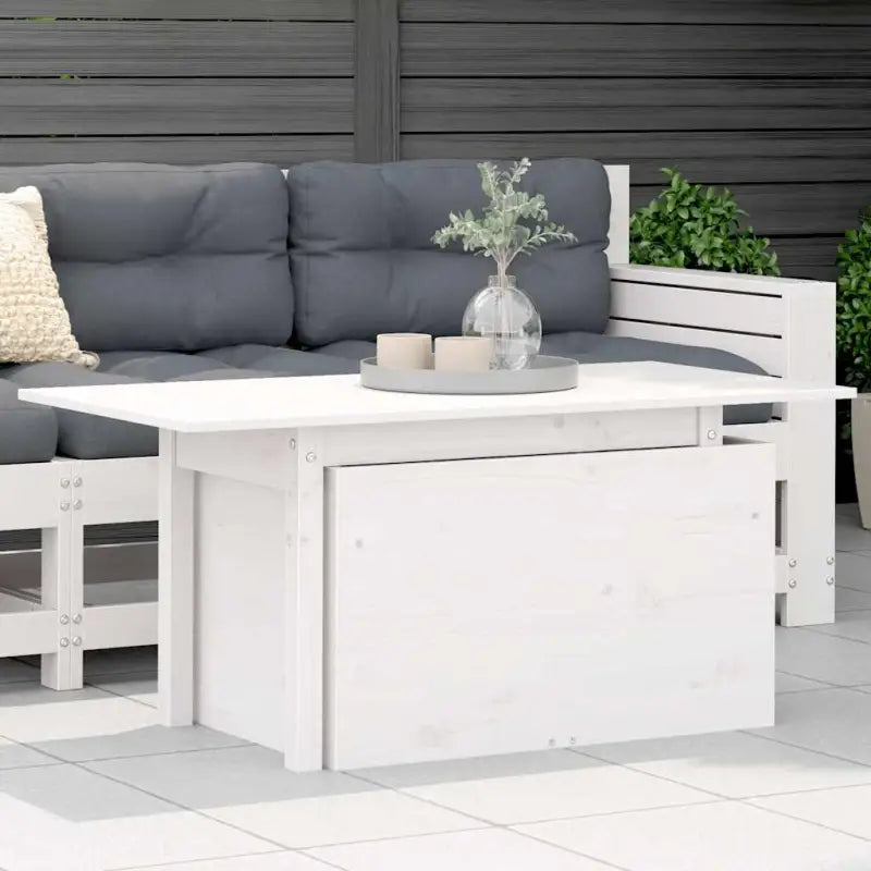 Modulaire tuinbank van massief grenenhout voor terras en patio - Wit grenenhout / 1 / Tuintafel - Modulaire tuinbanken