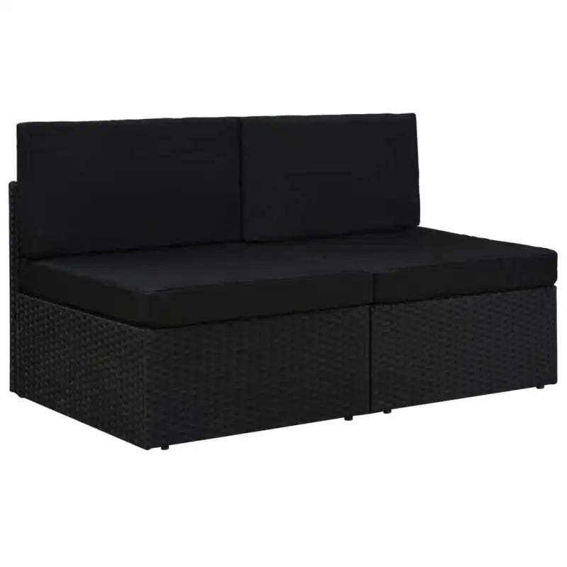 Modulaire tuinbank van poly rattan voor alle seizoenen - Zwart / 1 / 2 x middenbanken - Modulaire tuinbanken