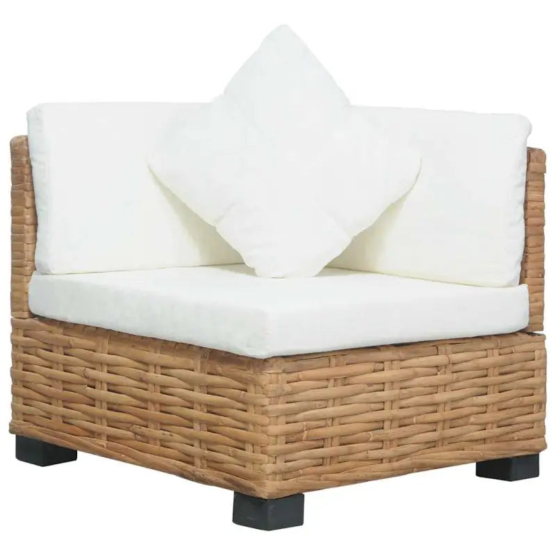 Modulaire tuinbank voetensteun in natuurlijk rattan met levering bevat - 1 / Hoekbank - Modulaire tuinbanken