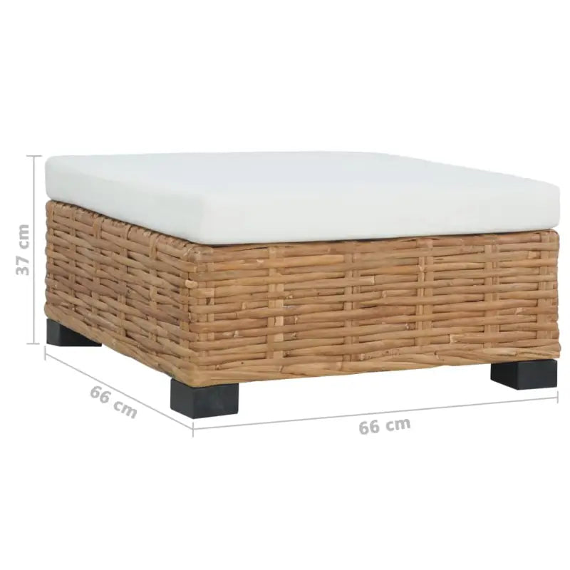 Modulaire tuinbank voetensteun in natuurlijk rattan met levering bevat - Modulaire tuinbanken
