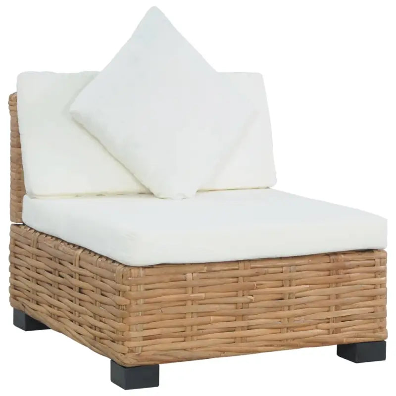 Modulaire tuinbank voetensteun in natuurlijk rattan met levering bevat - 1 / Middenbank - Modulaire tuinbanken