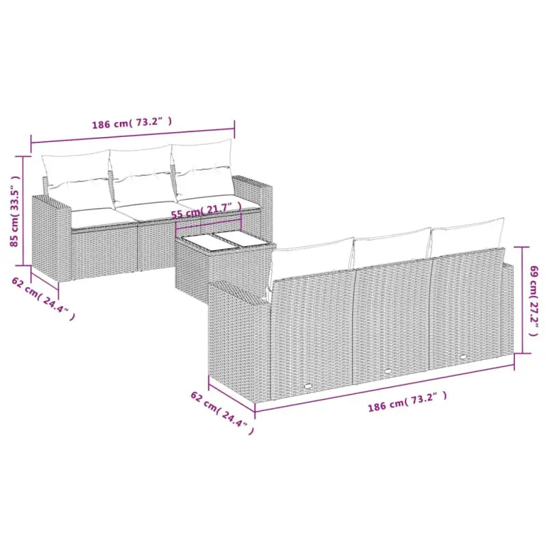 Modulaire tuinbanken in zwart materiaal en gepoedercoat staal - Modulaire tuinbanken