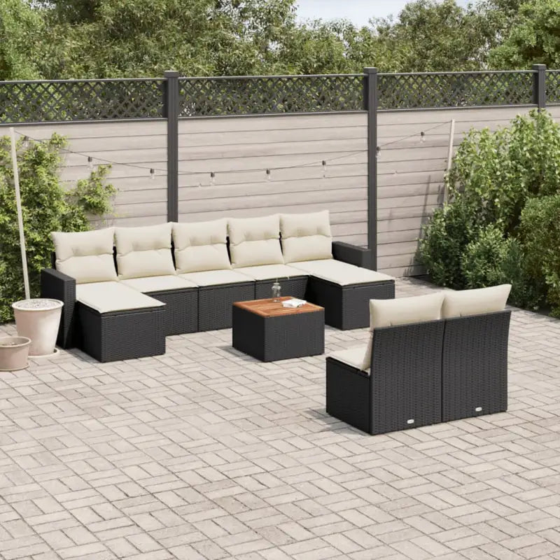 Modulaire tuinbanken in zwart materiaal van gepoedercoat staal - Zwart en crème / 1 - Modulaire tuinbanken