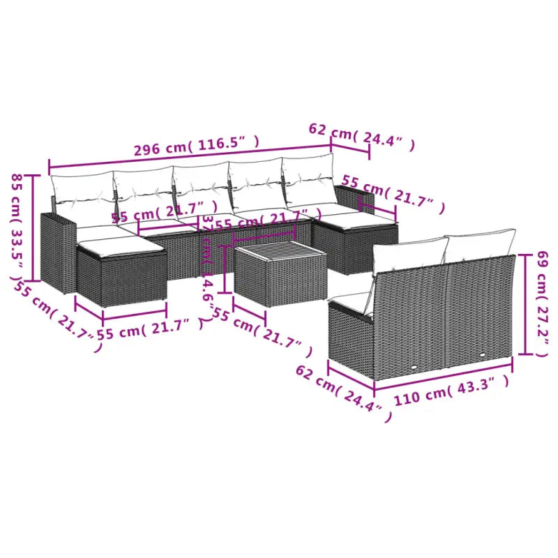 Modulaire tuinbanken in zwart materiaal van gepoedercoat staal - Modulaire tuinbanken