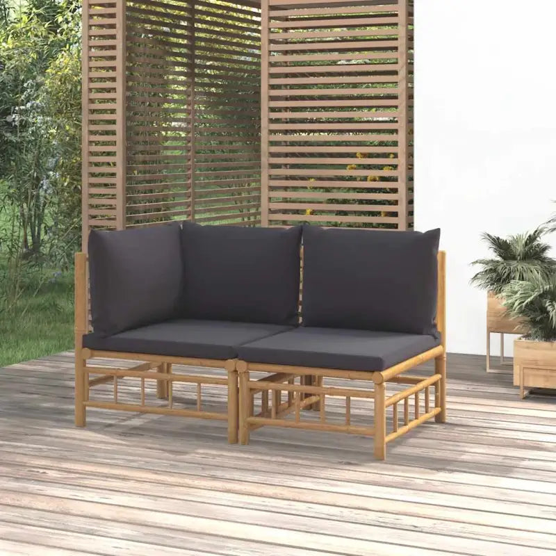 Modulaire tuinbanken met afmetingen rugkussen voor een elegante buitenruimte - Donkergrijs / 1 / hoek + midden