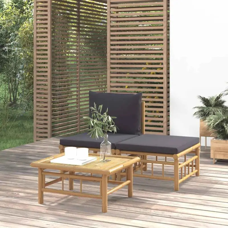 Modulaire tuinbanken met afmetingen rugkussen voor een elegante buitenruimte - Donkergrijs / 1 / midden + voetensteun