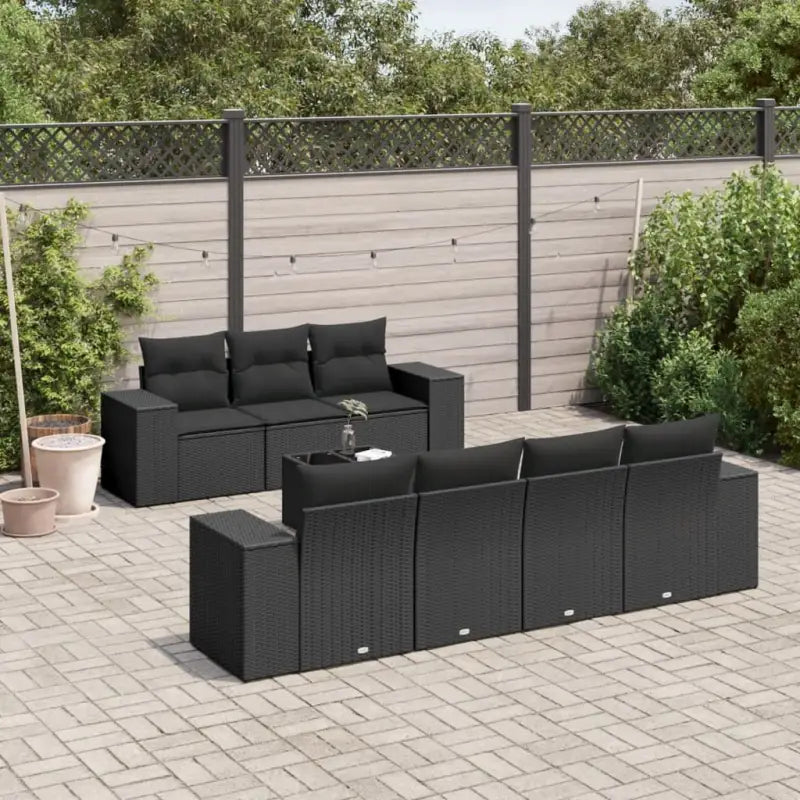 Modulaire tuinbanken met beige materiaal en gepoedercoat staal afmetingen - Zwart / 1 - Modulaire tuinbanken