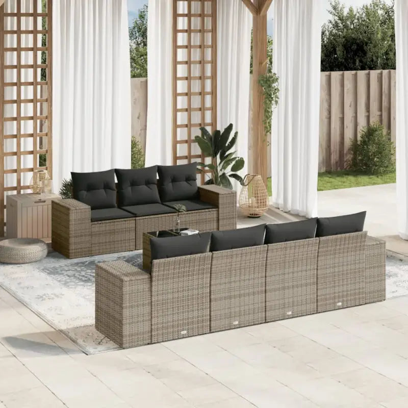 Modulaire tuinbanken met beige materiaal en gepoedercoat staal afmetingen - Grijs / 1 - Modulaire tuinbanken