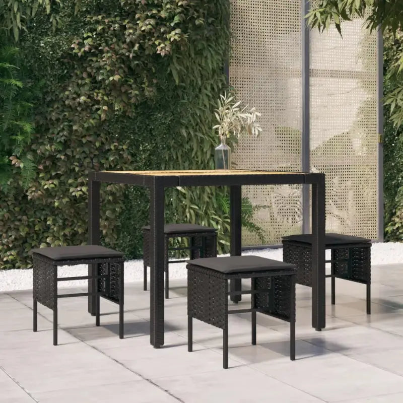 Modulaire tuinbanken met poly rattan en eenvoudig schoon te maken onderdelen - Zwart / 4 - Modulaire tuinbanken
