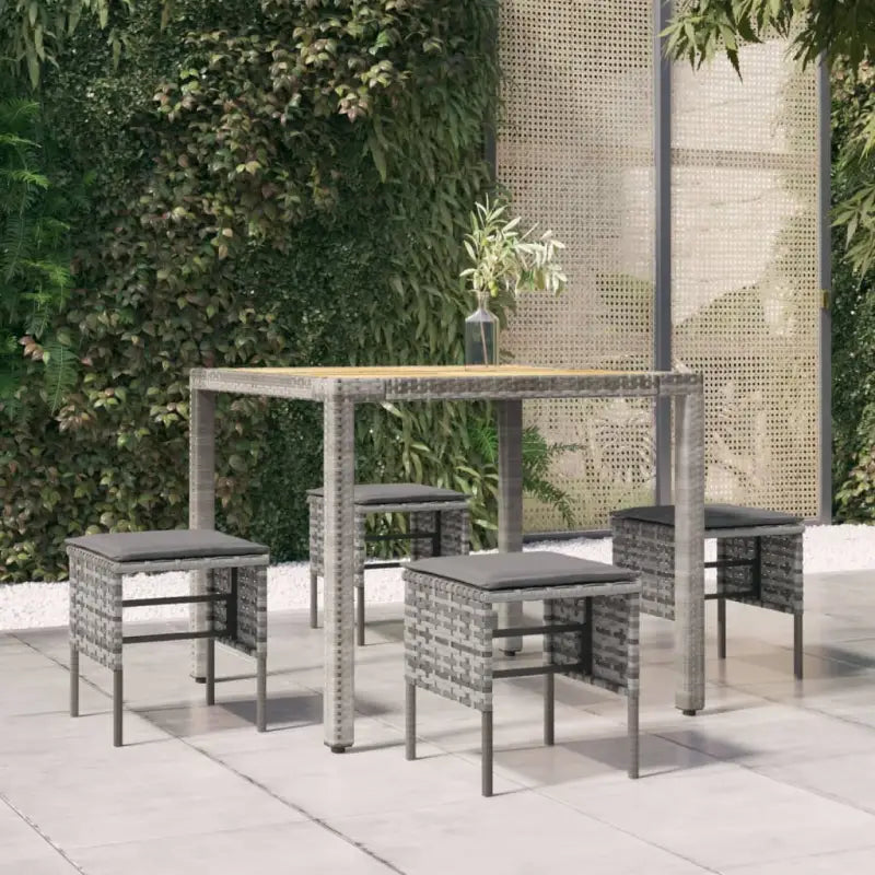Modulaire tuinbanken met poly rattan en eenvoudig schoon te maken onderdelen - Grijs / 4 - Modulaire tuinbanken
