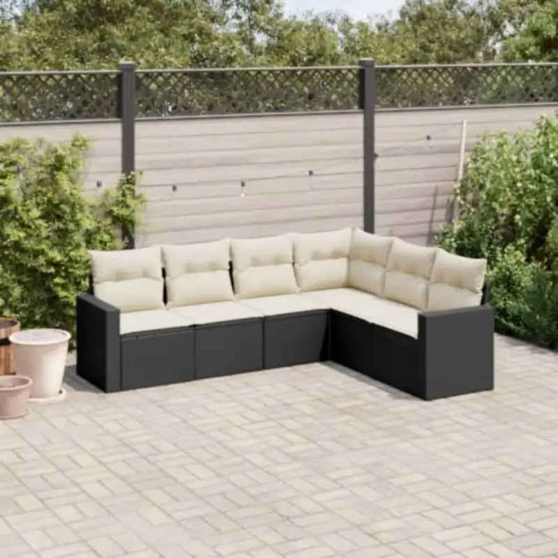 Modulaire tuinbanken met waterdichte tas en gepoedercoat staal in beige - Zwart en crème / 1 / Zonder tafel - Modulaire