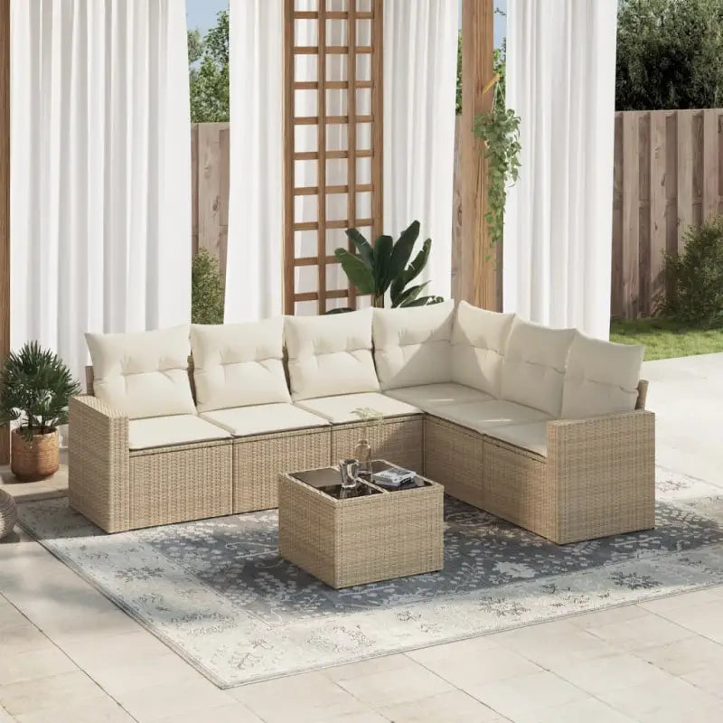 Modulaire tuinbanken met waterdichte tas en gepoedercoat staal in beige - beige en crèmekleurig / 1 / Met tafel