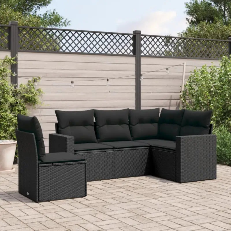 Modulaire tuinbanken met zwart materiaal en gepoedercoat staal afmetingen - Zwart / 1 / Zonder tafel - Modulaire