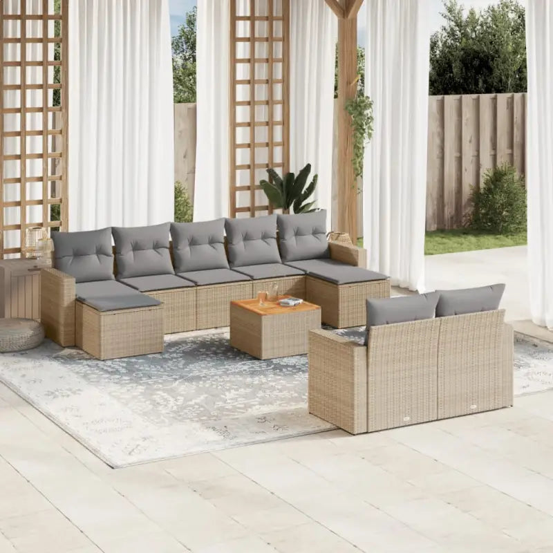 Modulaire tuinbanken van zwart gepoedercoat staal voor jouw terras - Beige en grijs / 1 - Modulaire tuinbanken