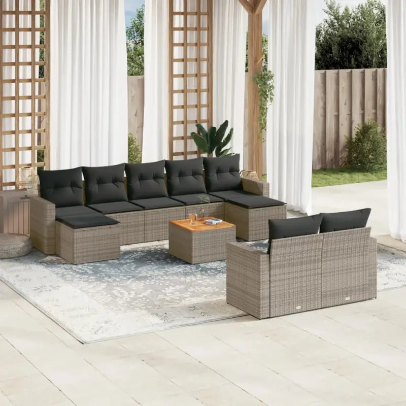 Modulaire tuinbanken van zwart gepoedercoat staal voor jouw terras - Grijs / 1 - Modulaire tuinbanken