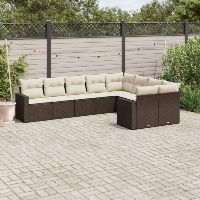 Modulaire tuinbanken van zwart materiaal met gepoedercoat staal en waterdichte tas - Bruin en crème / 1 / Zonder tafel