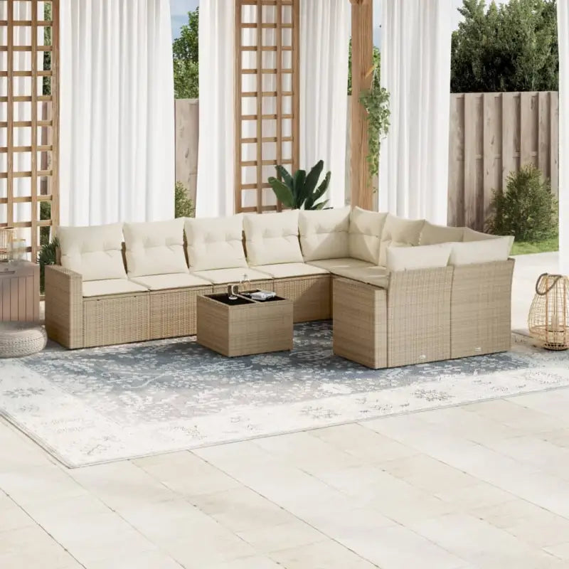 Modulaire tuinbanken van zwart materiaal met gepoedercoat staal en waterdichte tas - beige en crèmekleurig / 1
