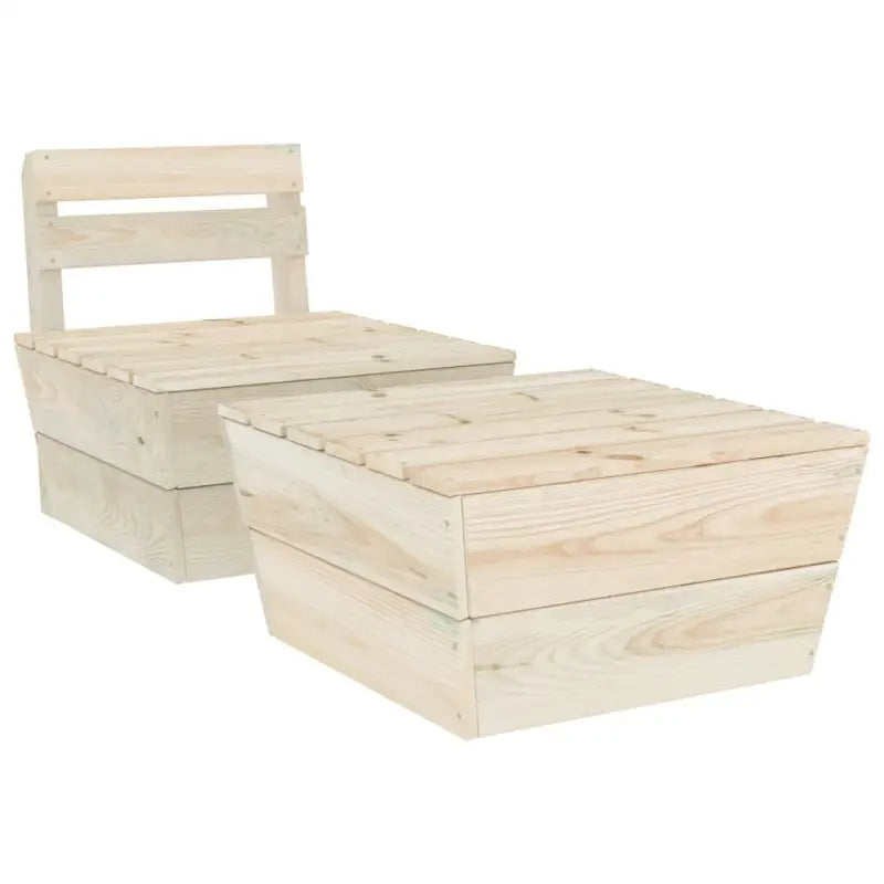 Modulaire tuinbankset met geïmpregneerd vurenhout voor buitengebruik - 1 / Middenbank + tafel - Modulaire tuinbanken