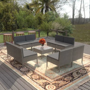 Modulaire tuinset met voetensteun en tafel voor ultiem ontspanning - Tuinsets