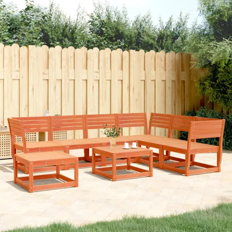 Modulaire tuinset van massief douglashout met afmetingen zitting - Wasbruin / Nee - Tuinsets