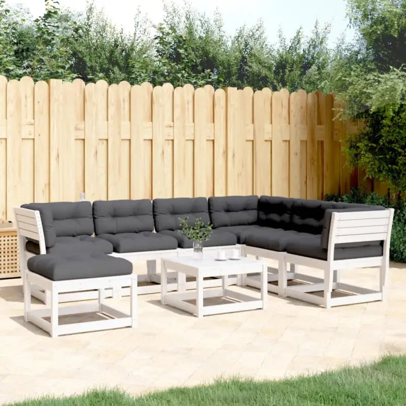 Modulaire tuinset van massief douglashout met afmetingen zitting - Wit / Ja - Tuinsets