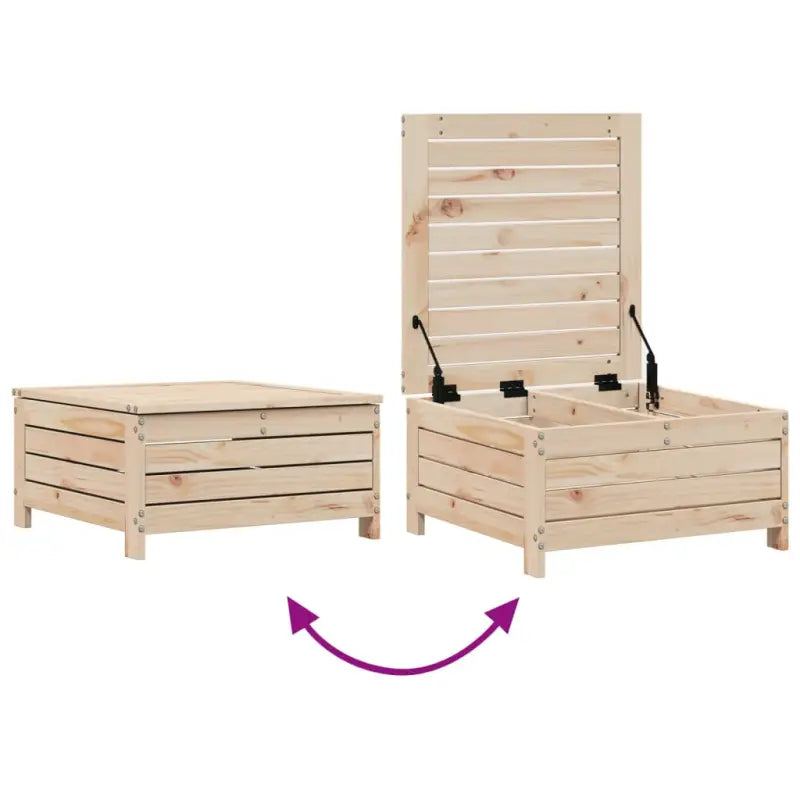 Modulaire tuinset van massief grenenhout met gelat ontwerp en comfortabele afmetingen - Tuinsets