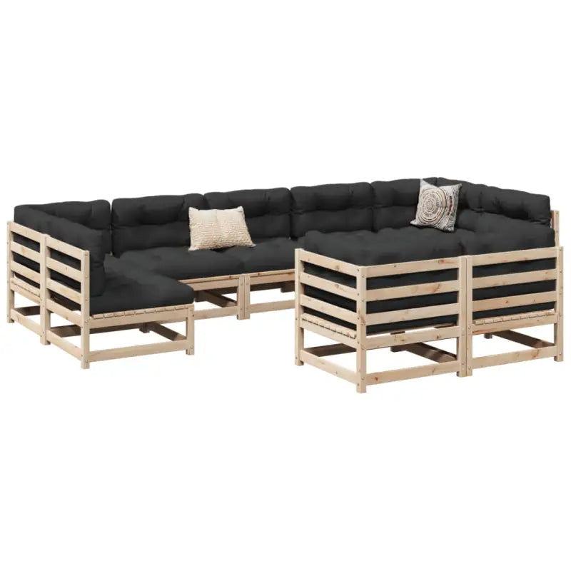 Modulaire tuinset van massief grenenhout voor een comfortabele zitervaring - Tuinsets