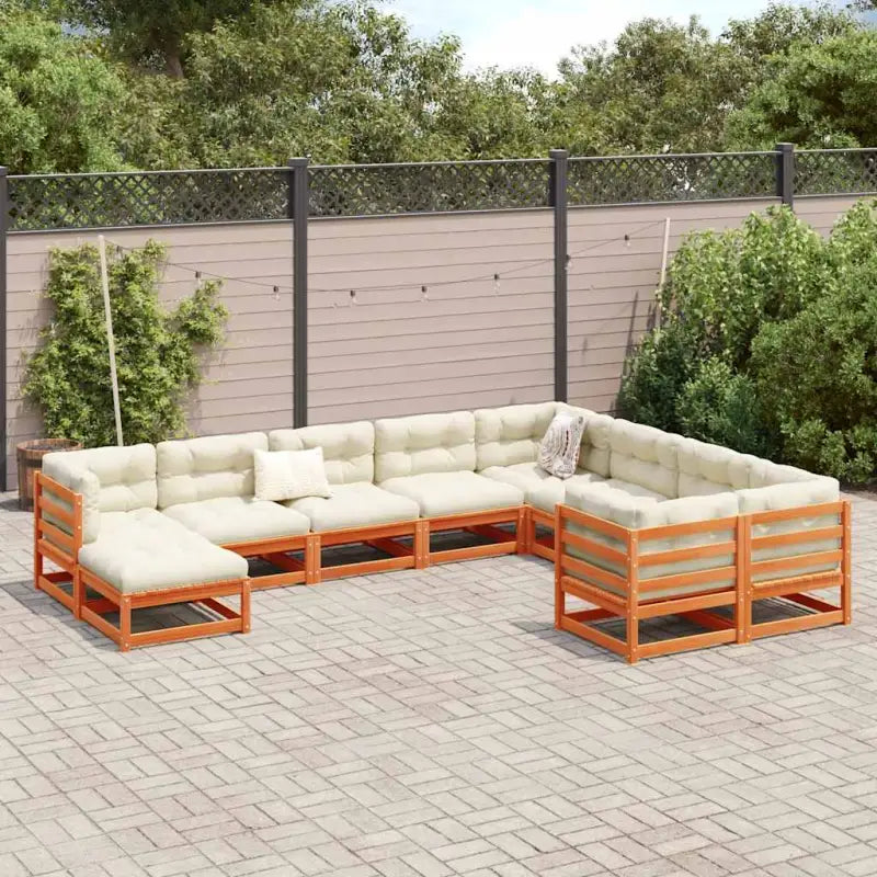Modulaire tuinset van massief grenenhout voor een comfortabele zitervaring - Tuinsets