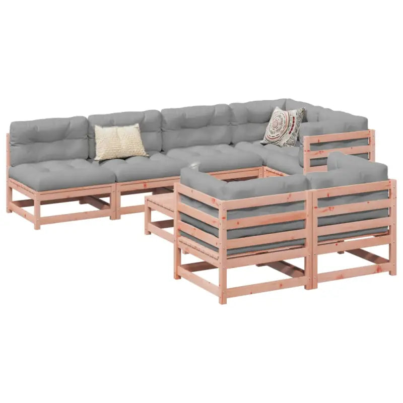 Modulaire tuinset van massief grenenhout voor een comfortabele zitervaring - Natuurlijk douglashout / zonder kussen