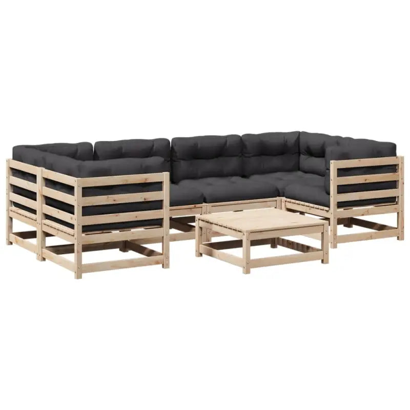 Modulaire tuinset van massief grenenhout voor een comfortabele zitervaring - Tuinsets