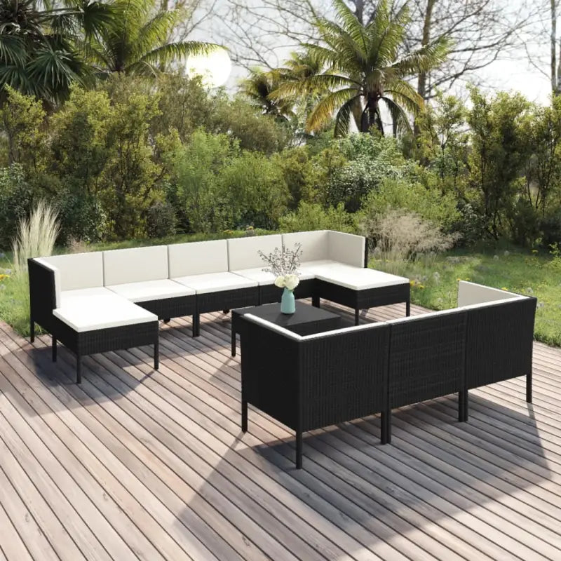 Modulaire tuinset voor een comfortabele en gezellige buitenruimte - 4x hoek + 4x midden + 2x voetensteun + Tafel