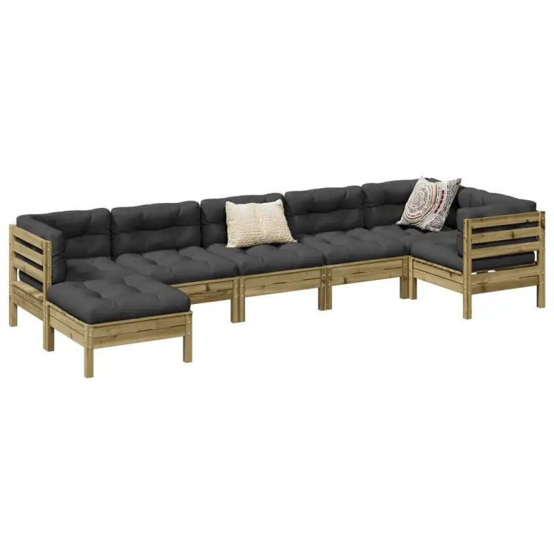 Modulaire tuinset voor een comfortabele zitervaring en ideale afmetingen zitting - Naturel geïmpregneerd - Tuinsets