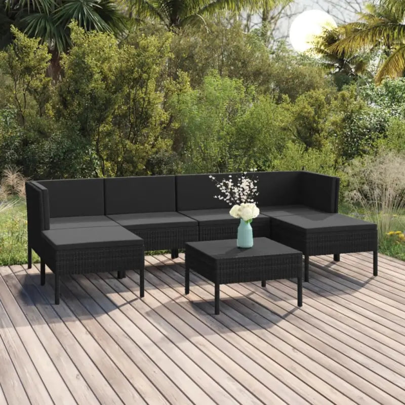 Modulaire tuinset voor een gezellige en ontspannen buitenplek - 2x hoek + 2x midden + 2x voetensteun + Tafel - Tuinsets