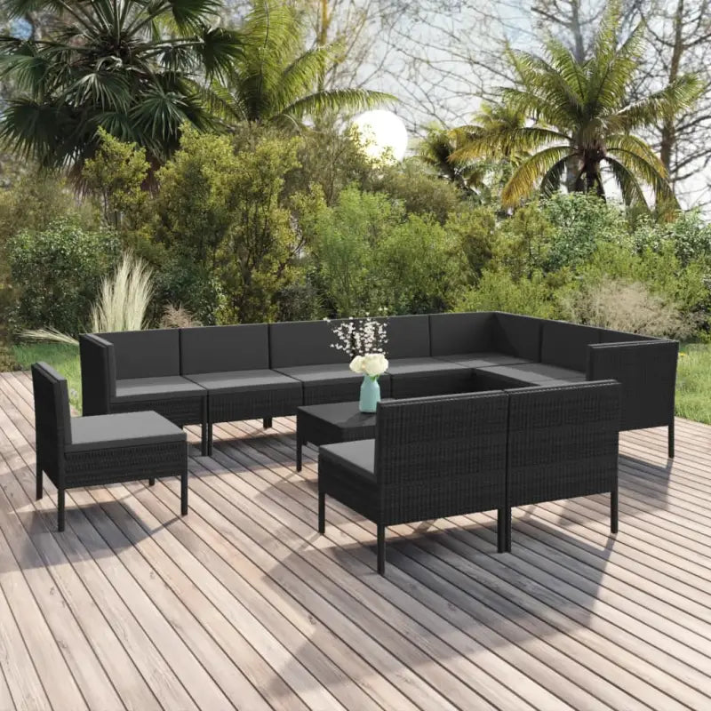 Modulaire tuinset voor een gezellige en ontspannen buitenplek - 3x hoek + 7x midden + Tafel - Tuinsets