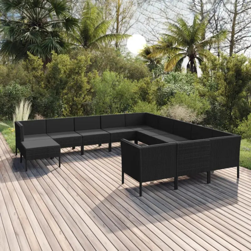 Modulaire tuinset voor een gezellige en ontspannen buitenplek - 4 x hoek + 7 x midden + voetensteun - Tuinsets