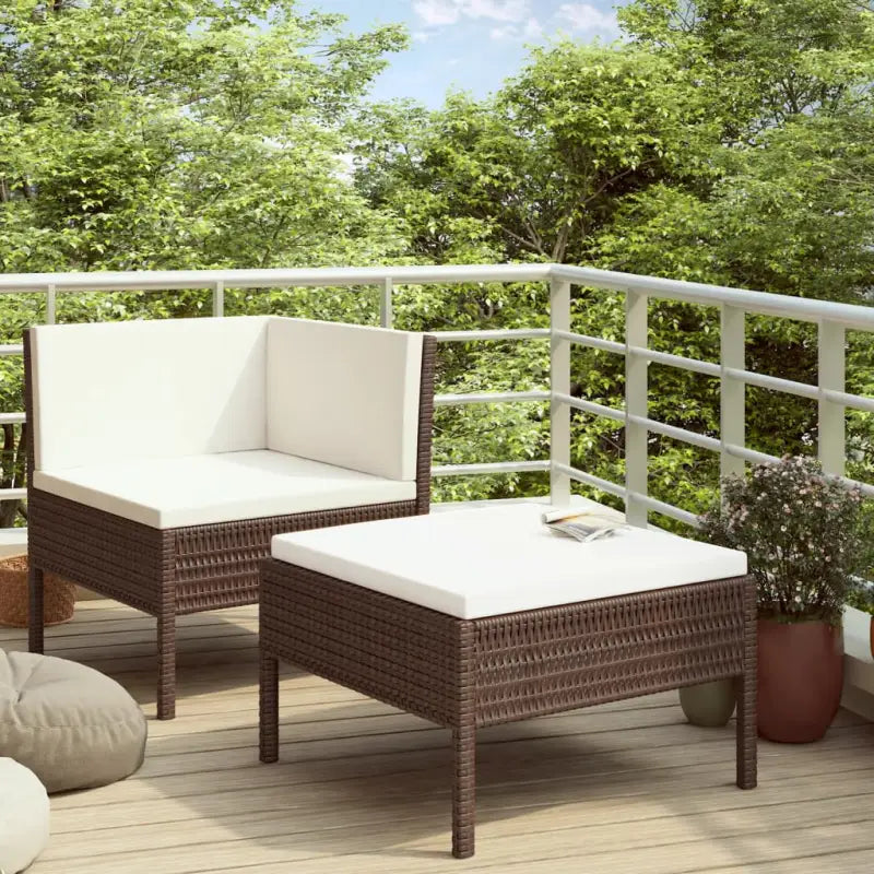 Modulaire tuinset voor gezellige en ontspannen zomeravonden - Bruin en wit - Tuinsets
